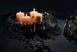 Caracas Adventschale, Stahl, Stahldraht, pulverbes