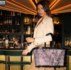 Carrybag jacquard rose Einkaufskorb