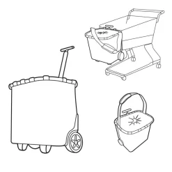 Carrycruiser frame black/black Einkaufskorb mit Ro