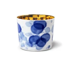 Champagnerbecher 0,25 l Drips Weiss/Blau