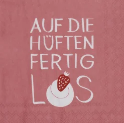 Cocktailserviette „Auf die Hüften fertig los", 25x