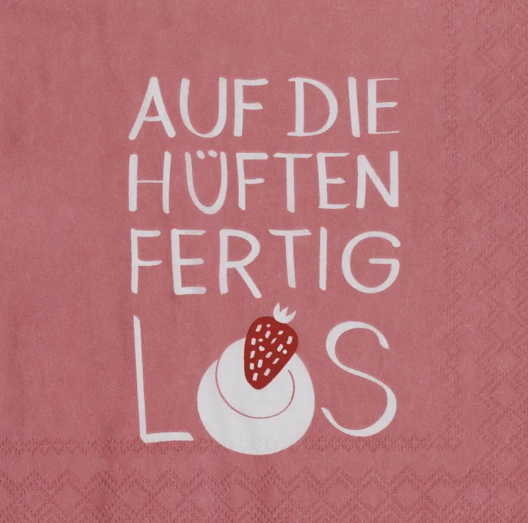 Cocktailserviette „Auf die Hüften fertig los", 25x