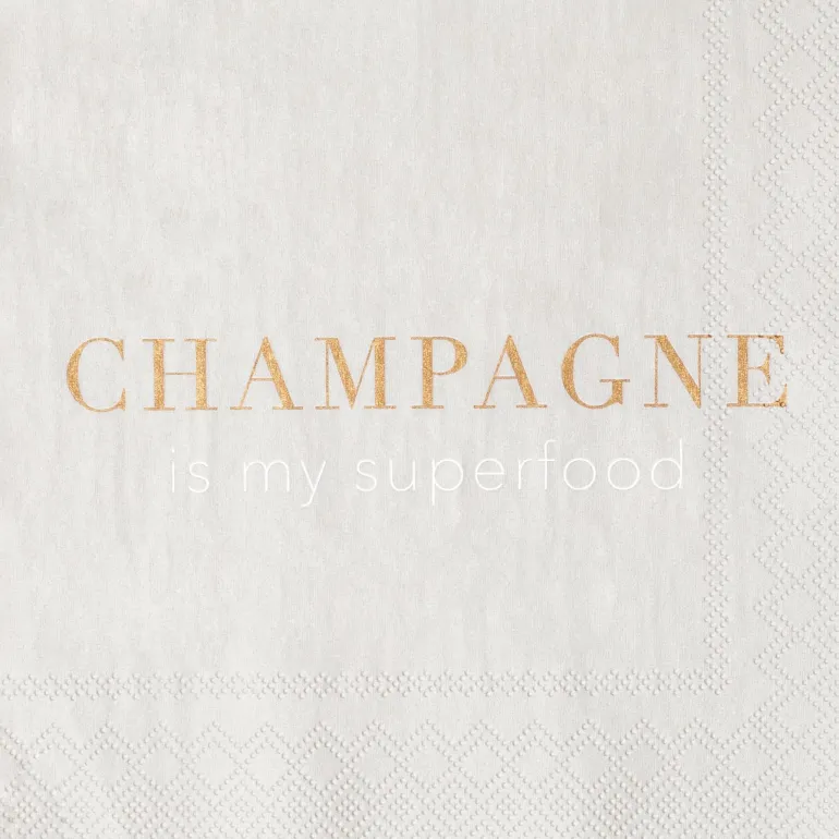 Cocktailserviette "Champagne is my superfood", 25