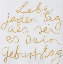 Cocktailserviette „Lebe jeden....", 25cmx25cm