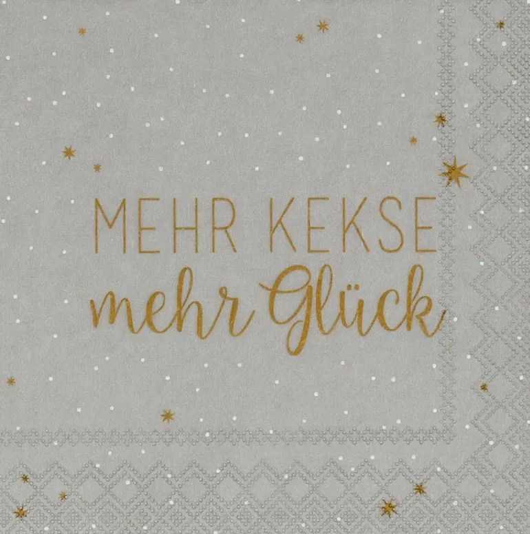 Cocktailserviette „Mehr Kekse mehr Glück", 25x25cm