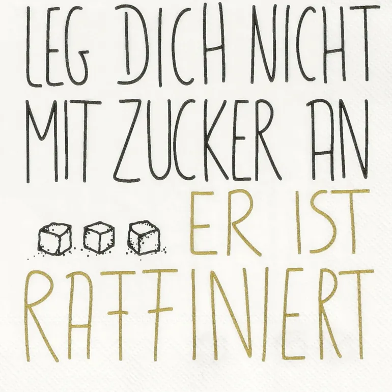 Cocktailserviette 25x25cm Leg Dich Nicht Mit Zucke