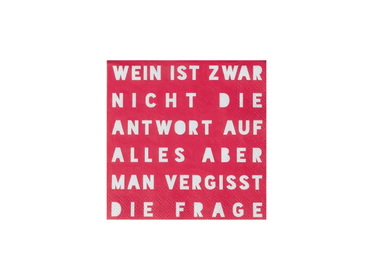 Cocktailserviette 25x25cm Wein Ist Zwar Nicht Die