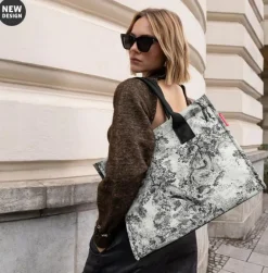 Daily shopper jacquard grey Einkaufstasche