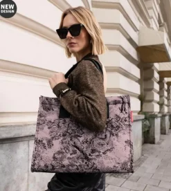 Daily Shopper jacquard rose Einkaufstasche