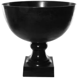 Dekoschale auf Fuß schwarz, D45,5 H44,5cm, alumini