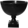 Dekoschale auf Fuß schwarz, D45,5 H44,5cm, alumini