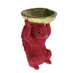 Dekoschale Eichhörnchen pink 14,5x15,5x23cm Polyse