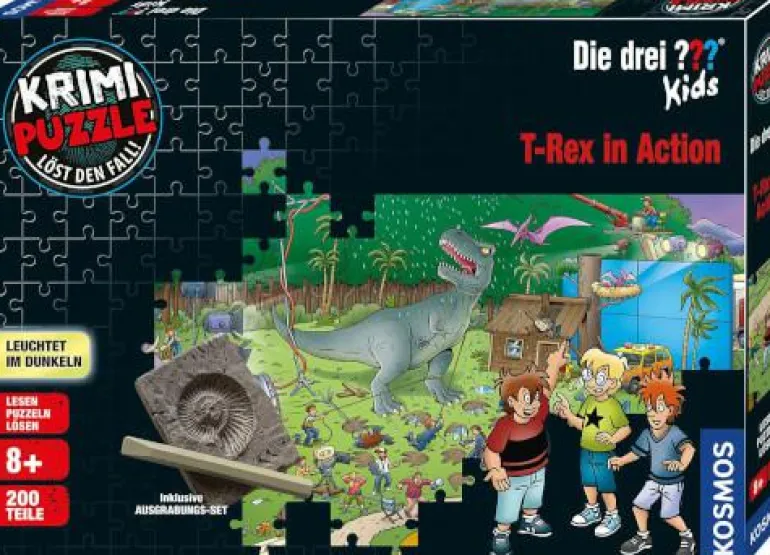 Die drei ??? Kids - T-Rex in Action: Krimipuzzle 2