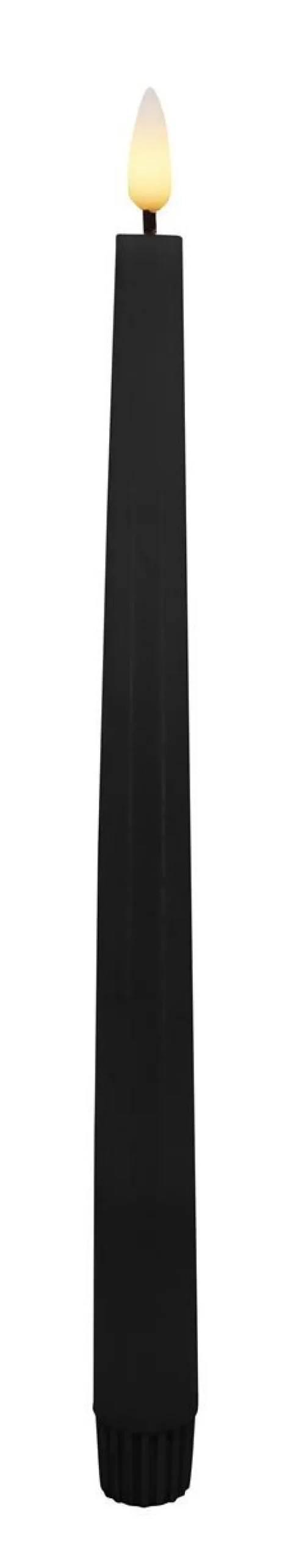 Dinnerkerze LED 2er Set Echtwachs winter black smo