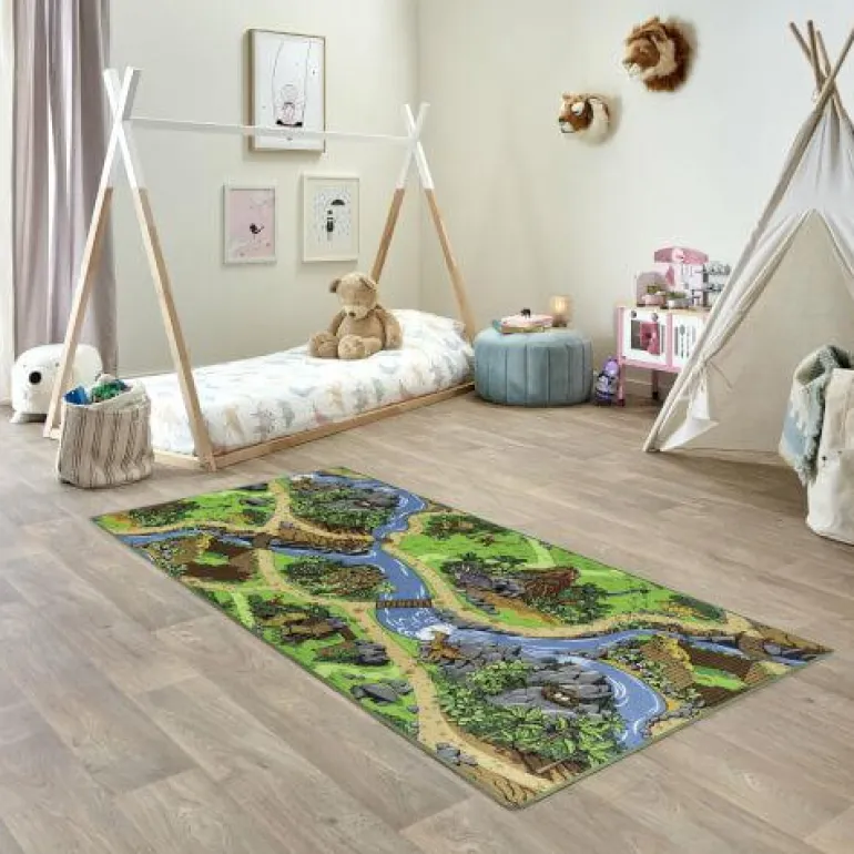 Dino-Park Teppich ca. 95x200 cm anti rutsch