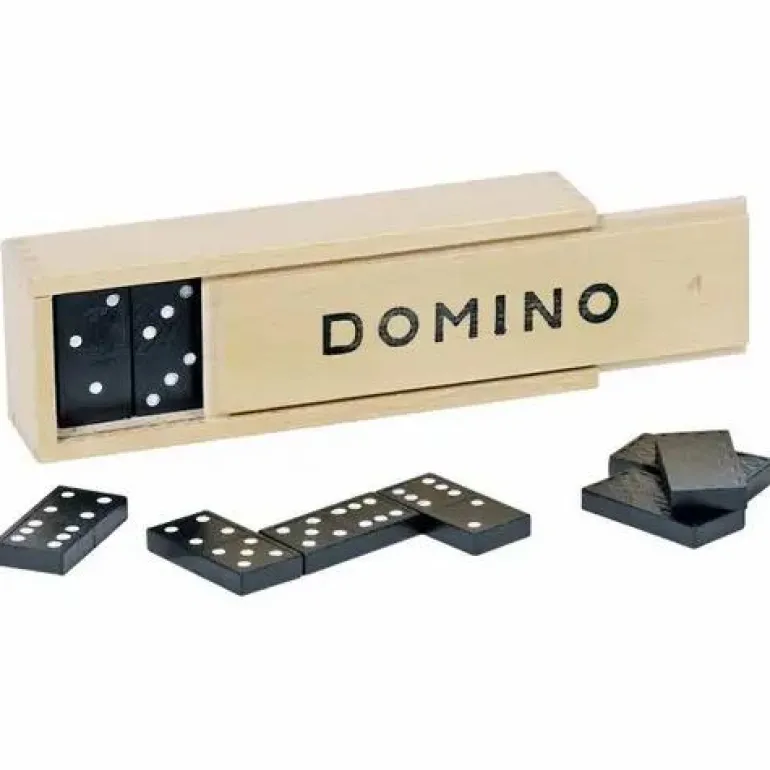 Dominospiel im Holzkasten