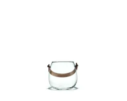 DWL Glasschale mit Lederhenkel 10cm
