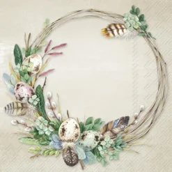 EGG WREATH Light Brown Lunch-Servietten L1033139