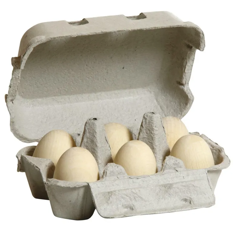 Eier, weiß im Karton