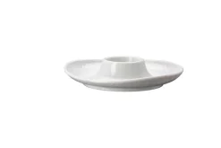 Eierbecher mit Ablage, 13 cm, Junto / Weiß