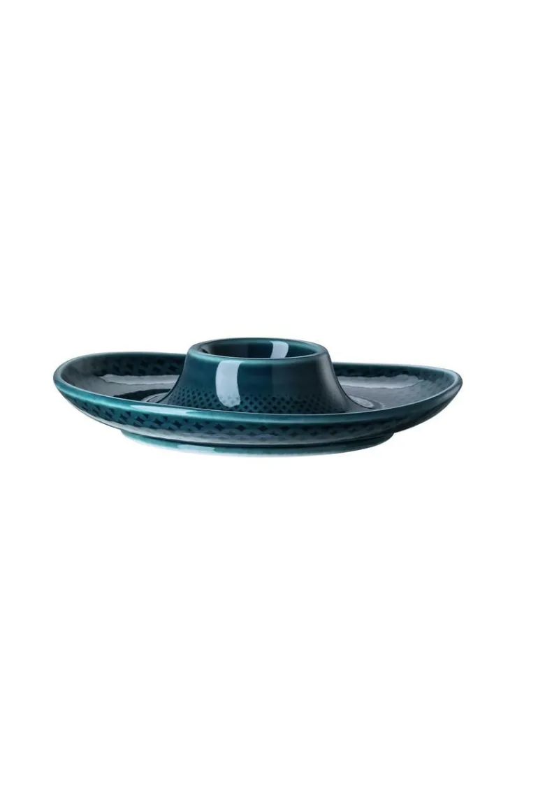 Eierbecher mit Ablage, 13,cm, Junto / Ocean Blue