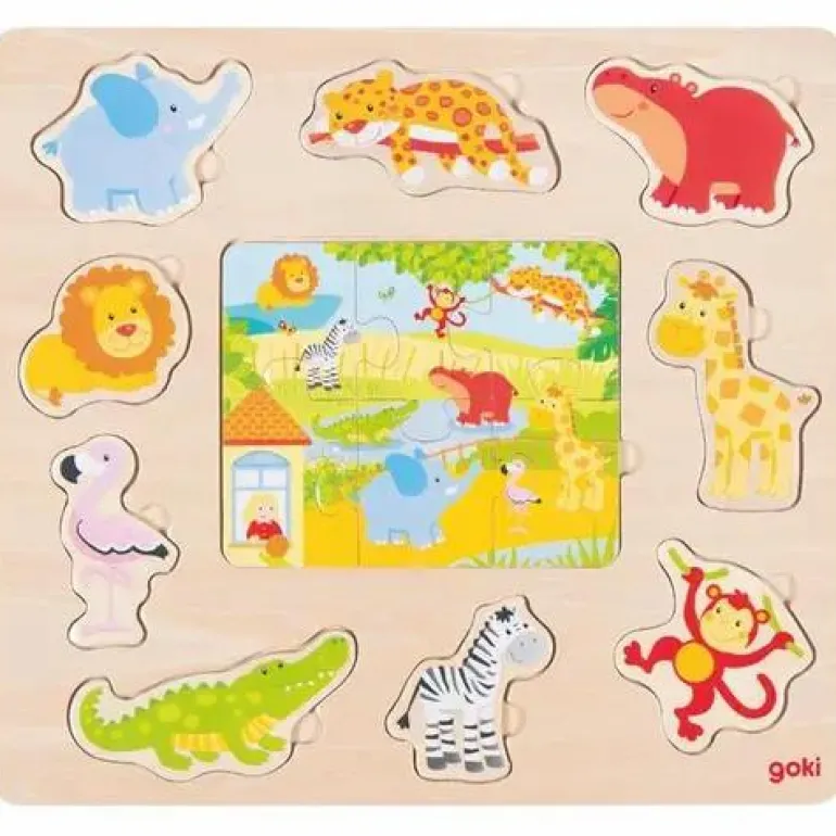Einlegepuzzle Zootiere