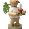 Engel mit Sterntülle und Kerze, rot