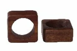 2er Set Serviettenringe, quadrat. glatt