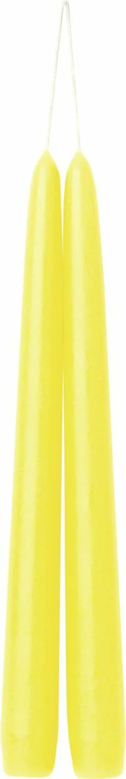 2er SPITZKERZE Yellow 24 Cm Lang 1 Paar Spitzkerze