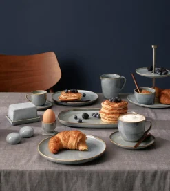 Etagere flach, 2 stufig, denim D. 15 cm, H.22 cm