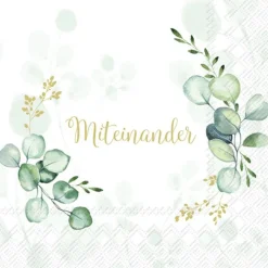 EUCALYPTUS WREATH Gold Lunch-Servietten L1036709