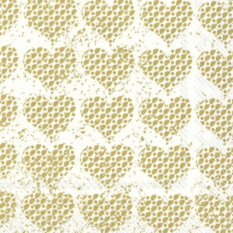 FANCY HEARTS gold Lunch-Servietten L 855609