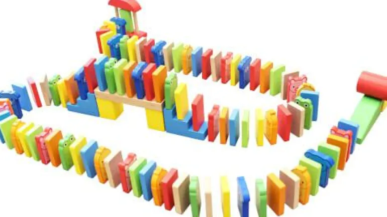 Farbenfrohes Domino-Spiel, 100 Teile
