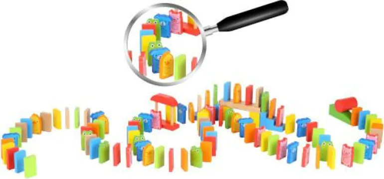 Farbenfrohes Domino-Spiel, 100 Teile