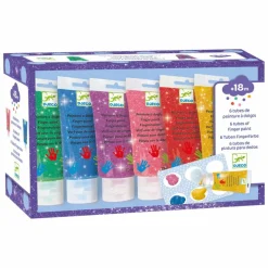 Fingerfarben: 6 Tuben Glitzer