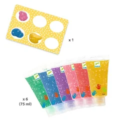 Fingerfarben: 6 Tuben Glitzer