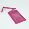 Flachbörse mit Fahrkarten-Sichtfenster pink