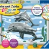 Freundliche Delfine - Malen nach Zahlen