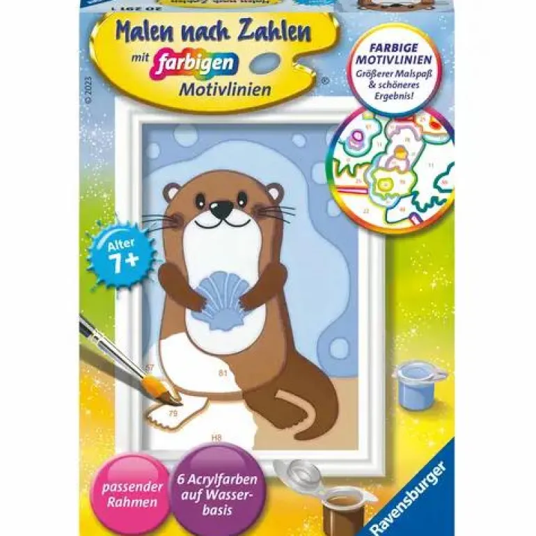 Fröhliche Otter - Malen nach Zahlen