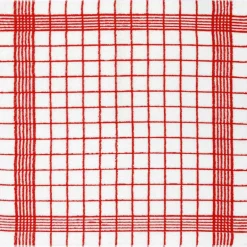 Frottiertuch Trockenperle weiß/rot Baumwolle 50x50