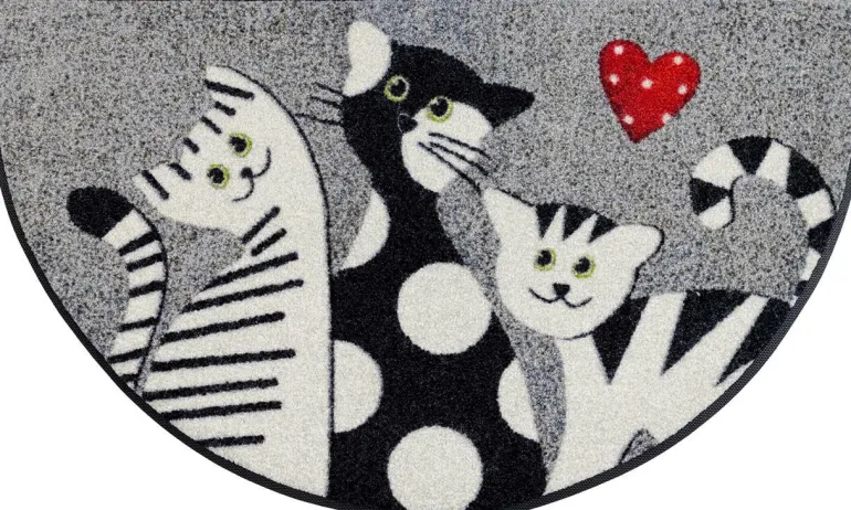 Fußmatte Cat Trio 50x85cm halbrund