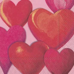 FUNNY HEARTS pink Lunch-Servietten L 849155