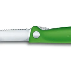 Gemüsemesser faltbar Wellenschliff grün