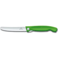 Gemüsemesser faltbar Wellenschliff grün
