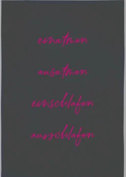 Geschirrtuch grau "Einatmen, Ausatmen ..." Baumwol
