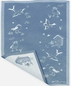 Geschirrtuch "Piepmax" mittelblau Halbleinen 45x73
