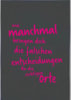 Geschirrtuch "Und manchmal bringen..." grau Baumwo
