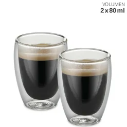 Glas doppelwandig 80ml 2er-Set