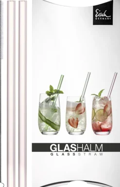 Glashalm-Set 998/13 rosé mit Bürste im Geschenkkar