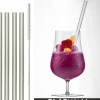 Glashalm-Set kurz klar, 4x + Bürste im Geschenkkar